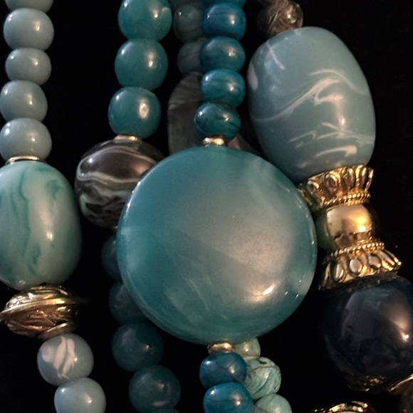 Chico's Elegant Multi-Strand Teal Necklace - Picture 6 of 7
